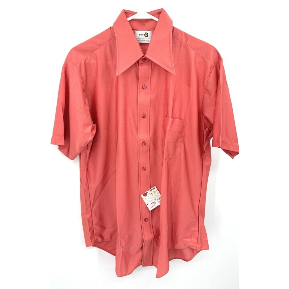 Vintage 70s Bonds Disco Buttonā Up Shirt Mens 16.5 NWT